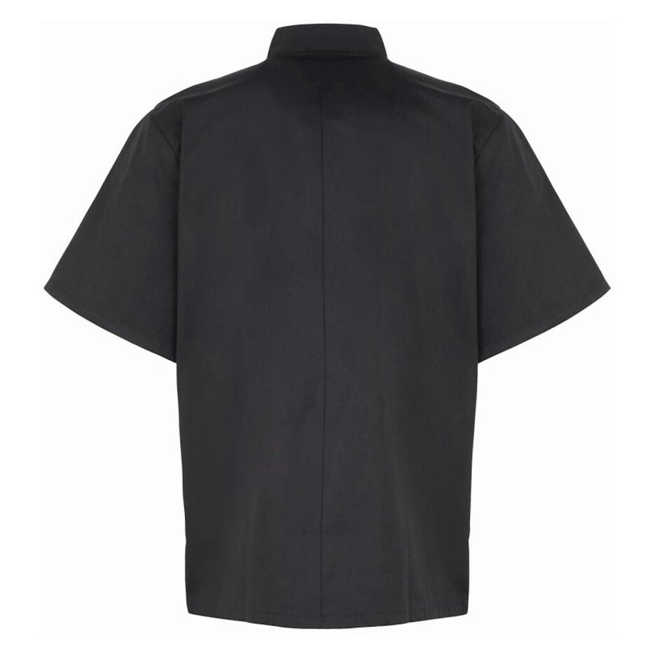 Premier Unisex Studded Front Short Sleeve Chefs Jacket (Pack of 2) - Black