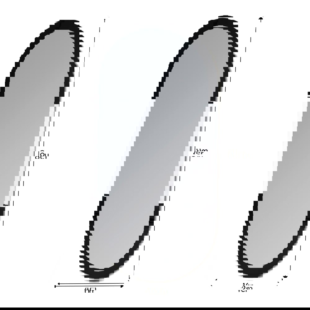 Showerdrape Putney Arched Oval Wall Mounted Black Framed Bathroom Mirror 80 x 40cm