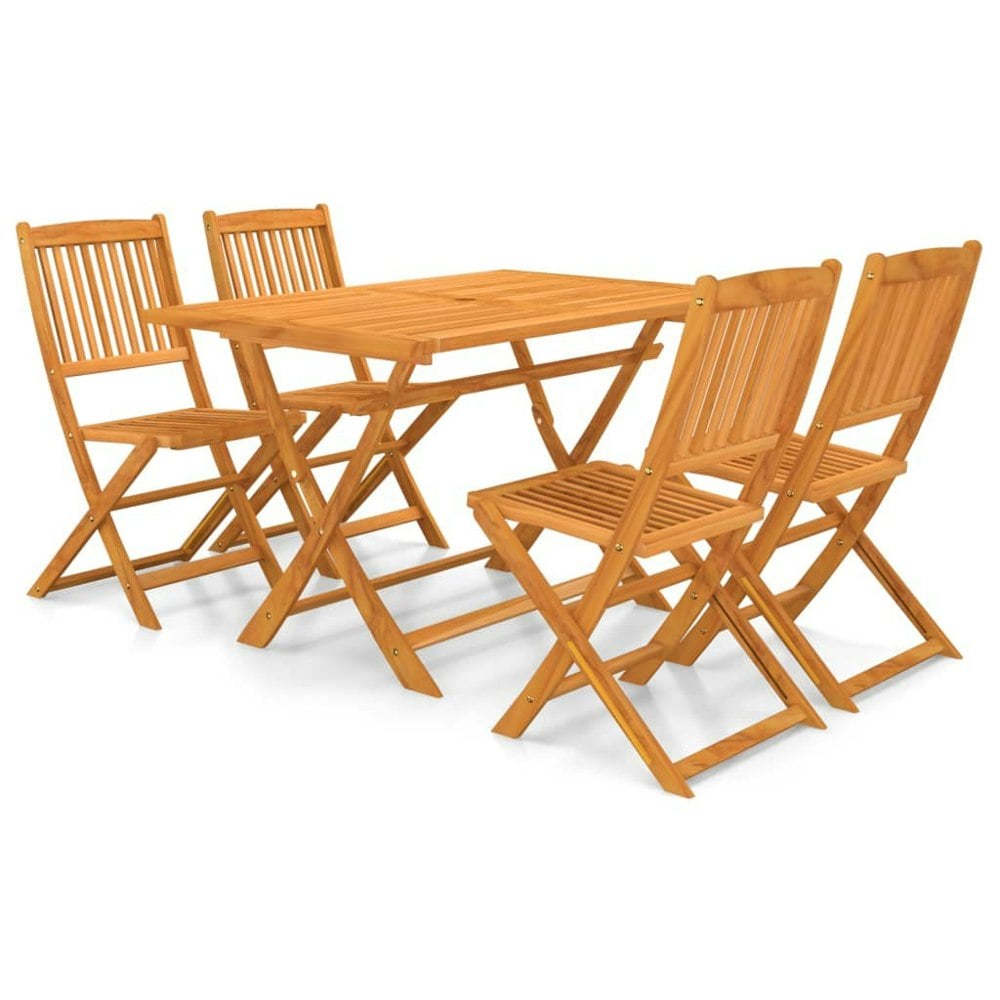 Berkfield 5 Piece Folding Garden Dining Set Solid Acacia Wood