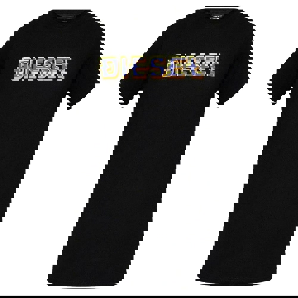 Diesel Pixel Logo Black T-Shirt XS