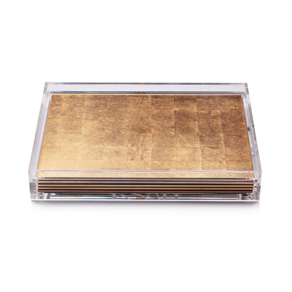 Servebox Clear Silver Leaf Gold - Posh Trading Company  - Interior furnishings london