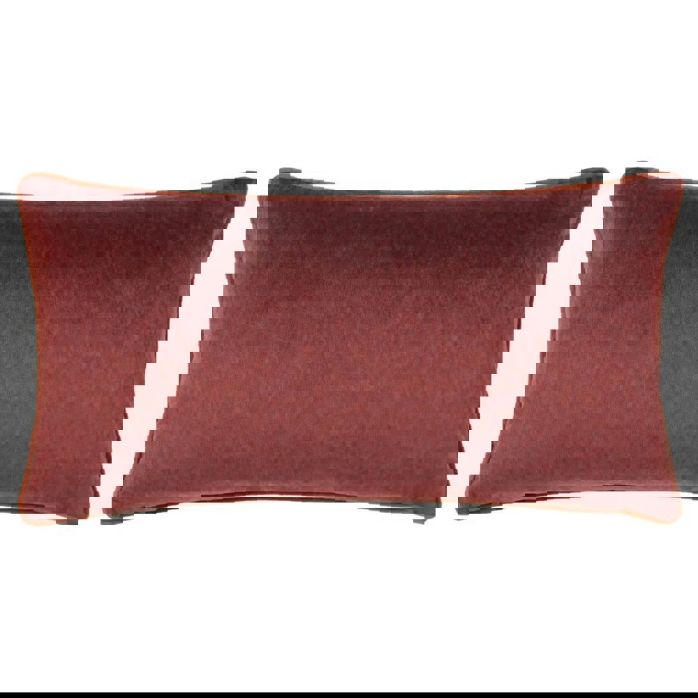 Paoletti Torto Velvet Rectangular Cushion Cover - Marsala/Russet