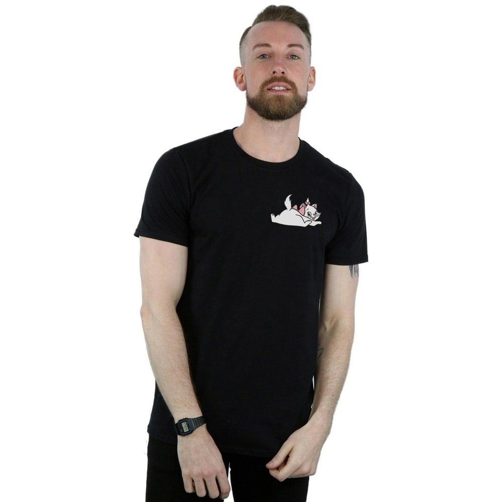 Disney Mens Aristocats Marie Sweet Backside Breast Print T-Shirt - Black