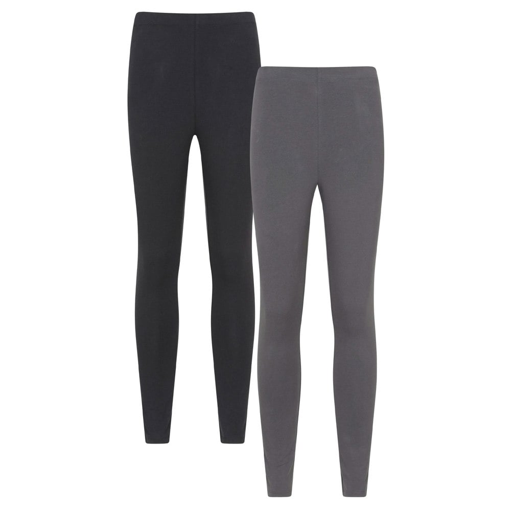 Mountain Warehouse Women's Cotton Blend Midweight Leggings (Pack of 2) - Charcoal