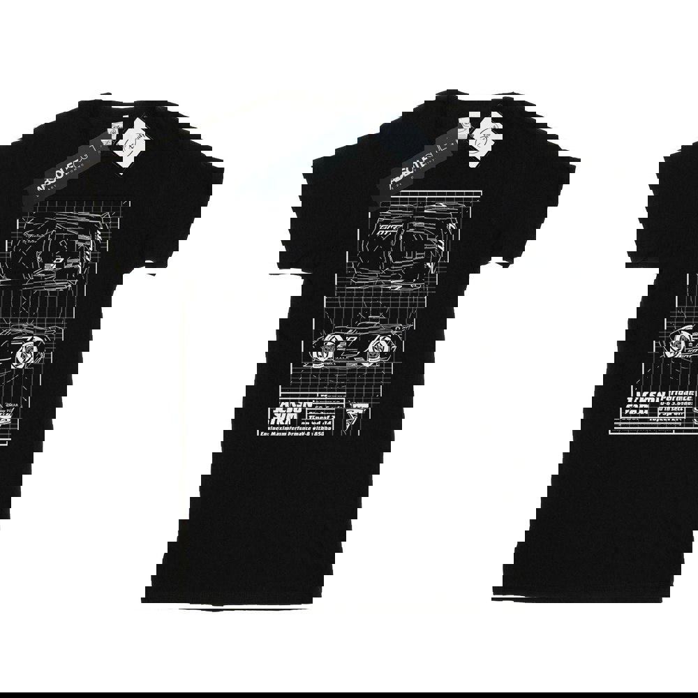 Disney Mens Cars Jackson Storm Blueprint T-Shirt - Black
