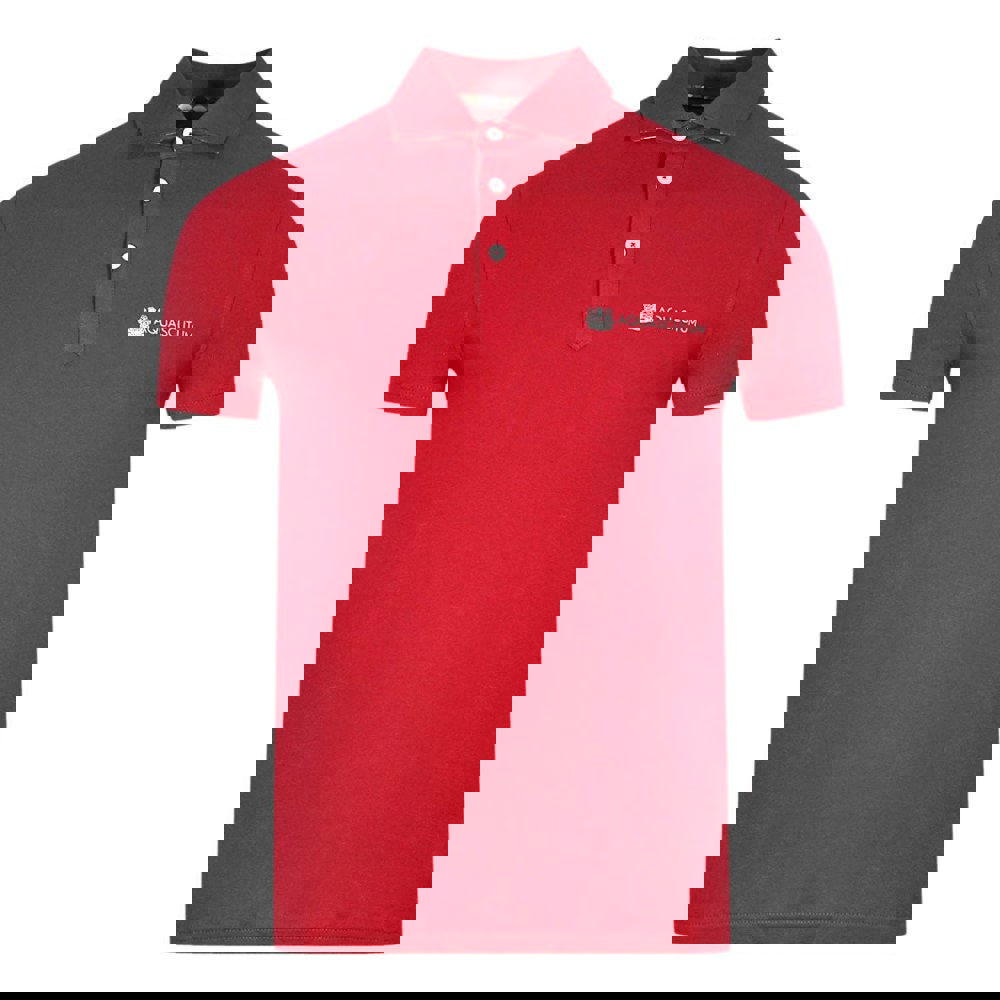 Aquascutum Aldis Crest Block Logo Polo Shirt - Red