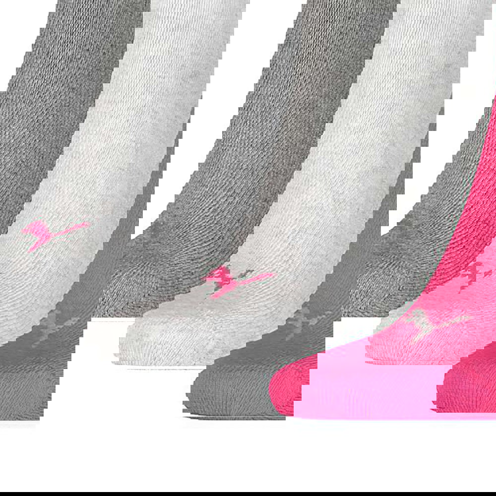 Puma Unisex Adult Invisible Socks (Pack of 3) - Pink/Grey/Charcoal Grey