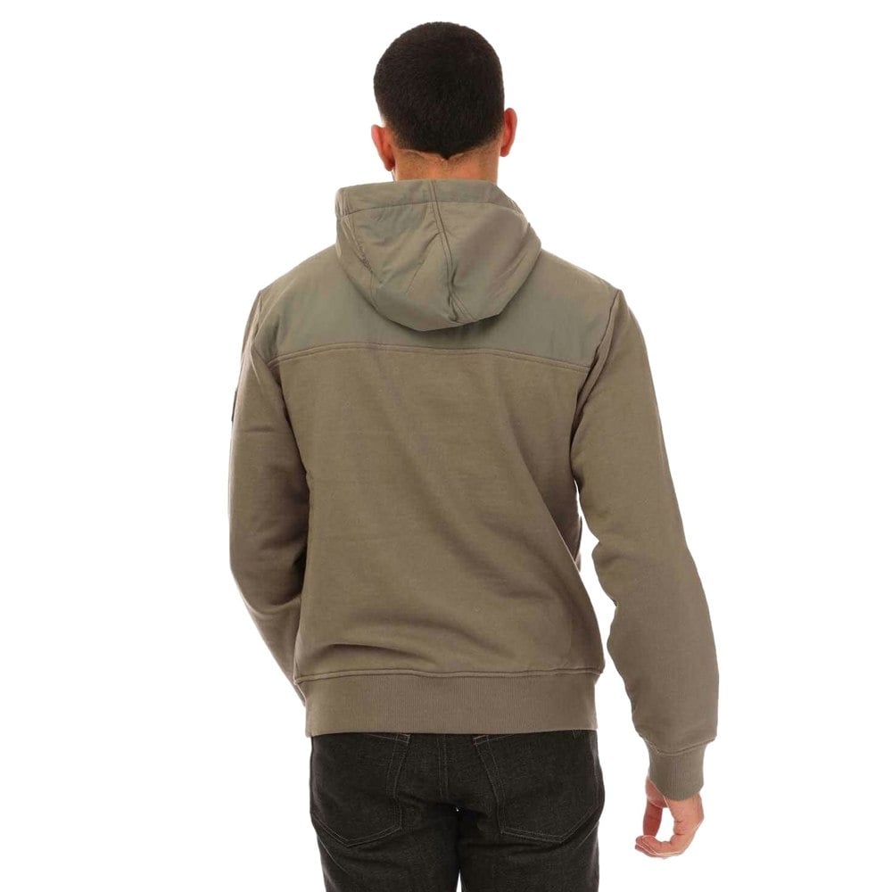 Boss Mens Panelled Relaxed Fit Hoodie - Brown