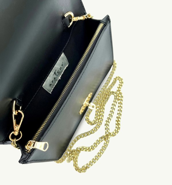 Apatchy London The Amelia Black Leather Bag