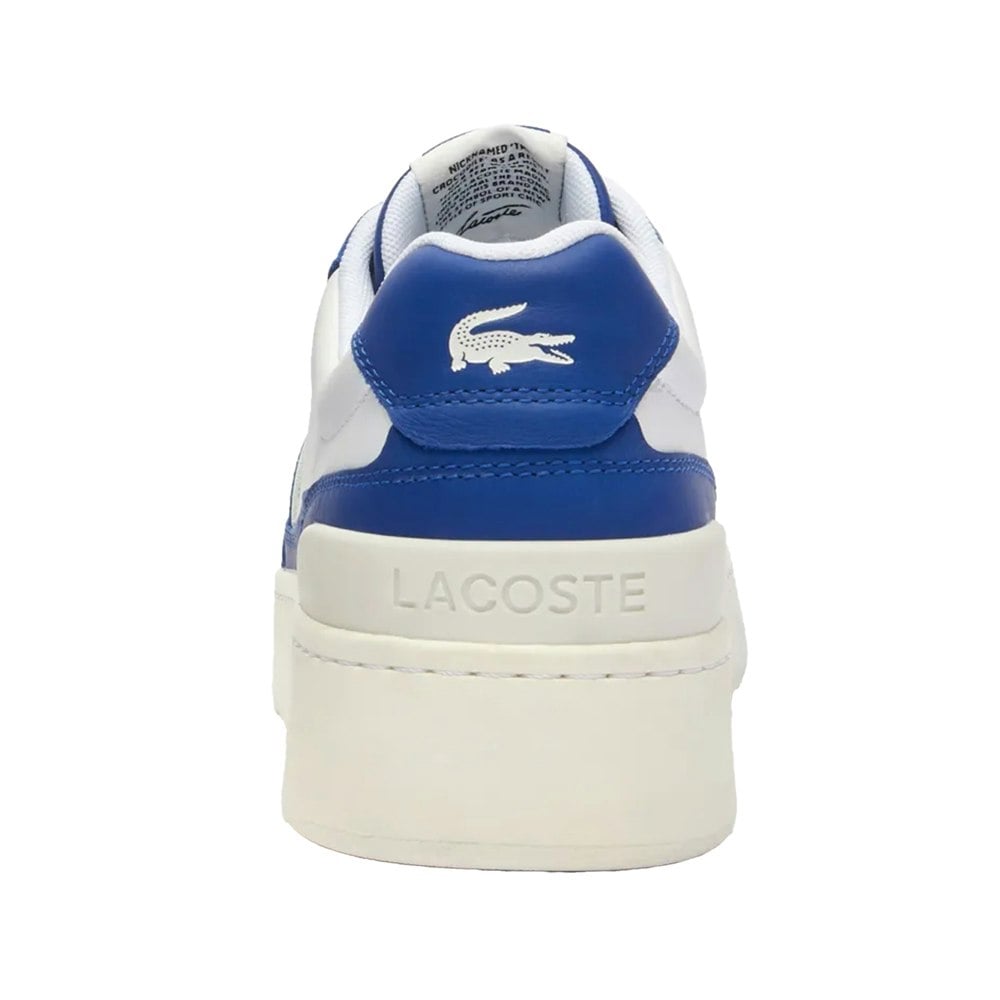 Lacoste Mens Aceclip Premium Leather Trainers - Blue/White