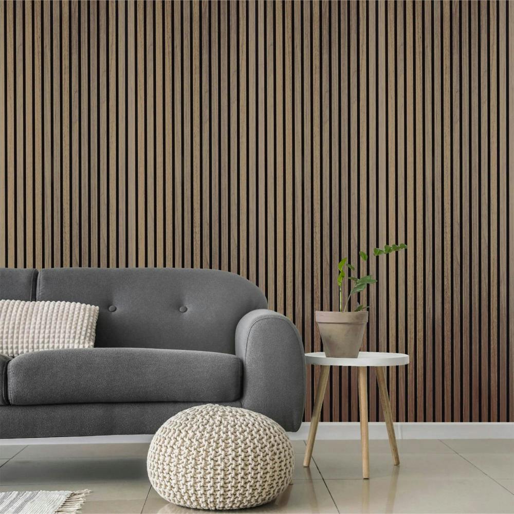 Panelized Wal Panel Haus Walnut Acoustic Slatted Wood Wall Panels- | Rackhams