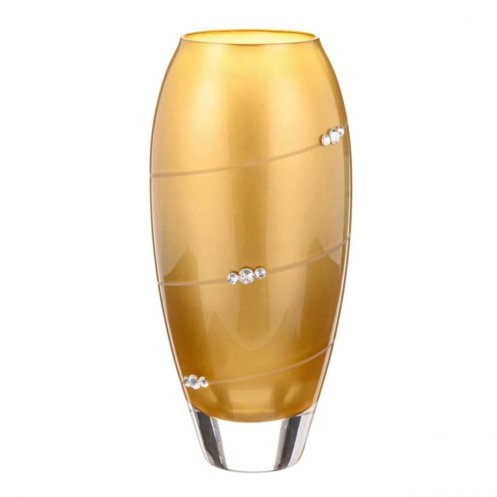 Diamante Silhouette Gold Bud Vase Adorned with Swarovski® Crystals - 18cm