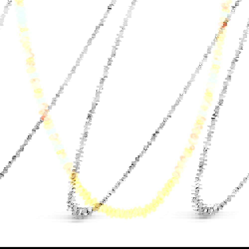 Gold Trip Coral and Gold Beaded Necklace