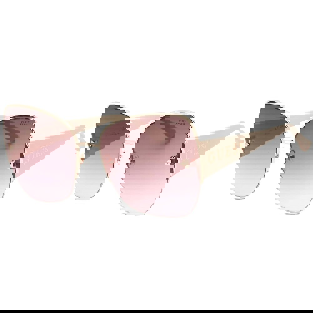 Guess Gradient Bordeaux Lensed Shiny Rose Gold Sunglasses