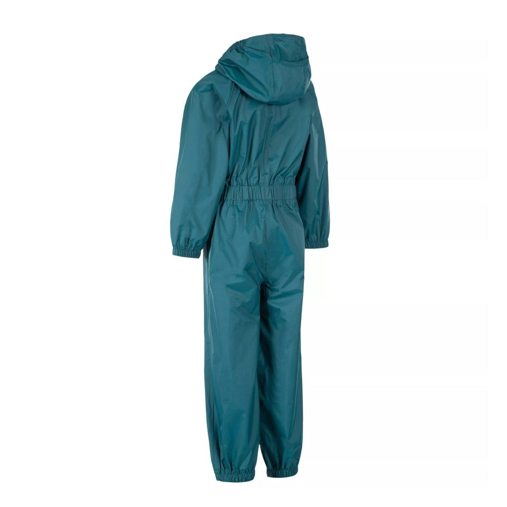 Trespass Childrens/Kids Button Rain Suit - Teal