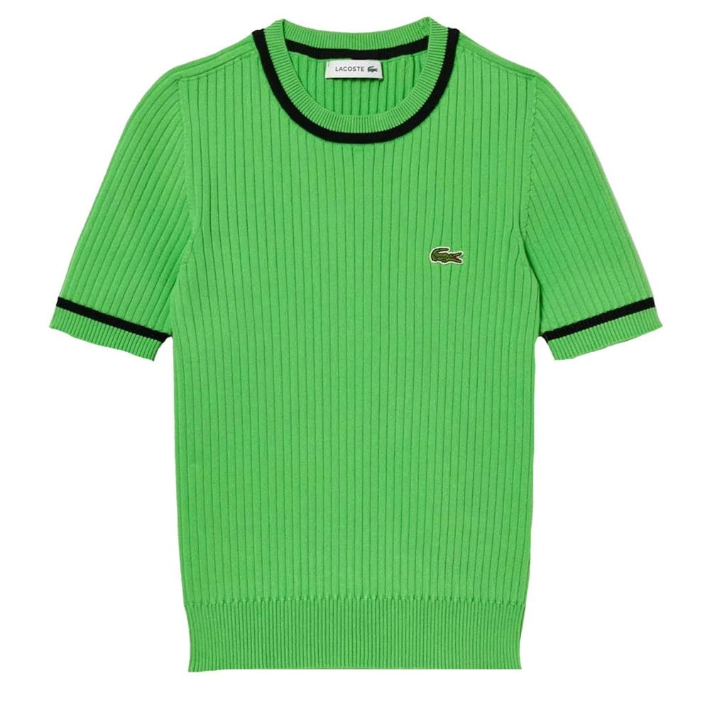 Lacoste Womens/Ladies 3D Seamless Rib Knit Short-Sleeved Sweatshirt - Green