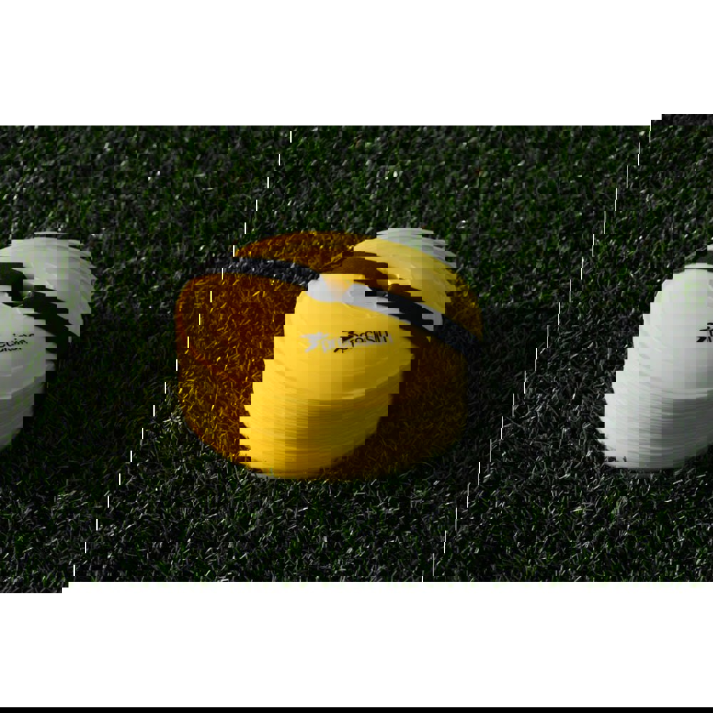 40x YELLOW Near Flat Sports Pitch Markers 8.5 Inch Round Slim Cones & Carry Bag
