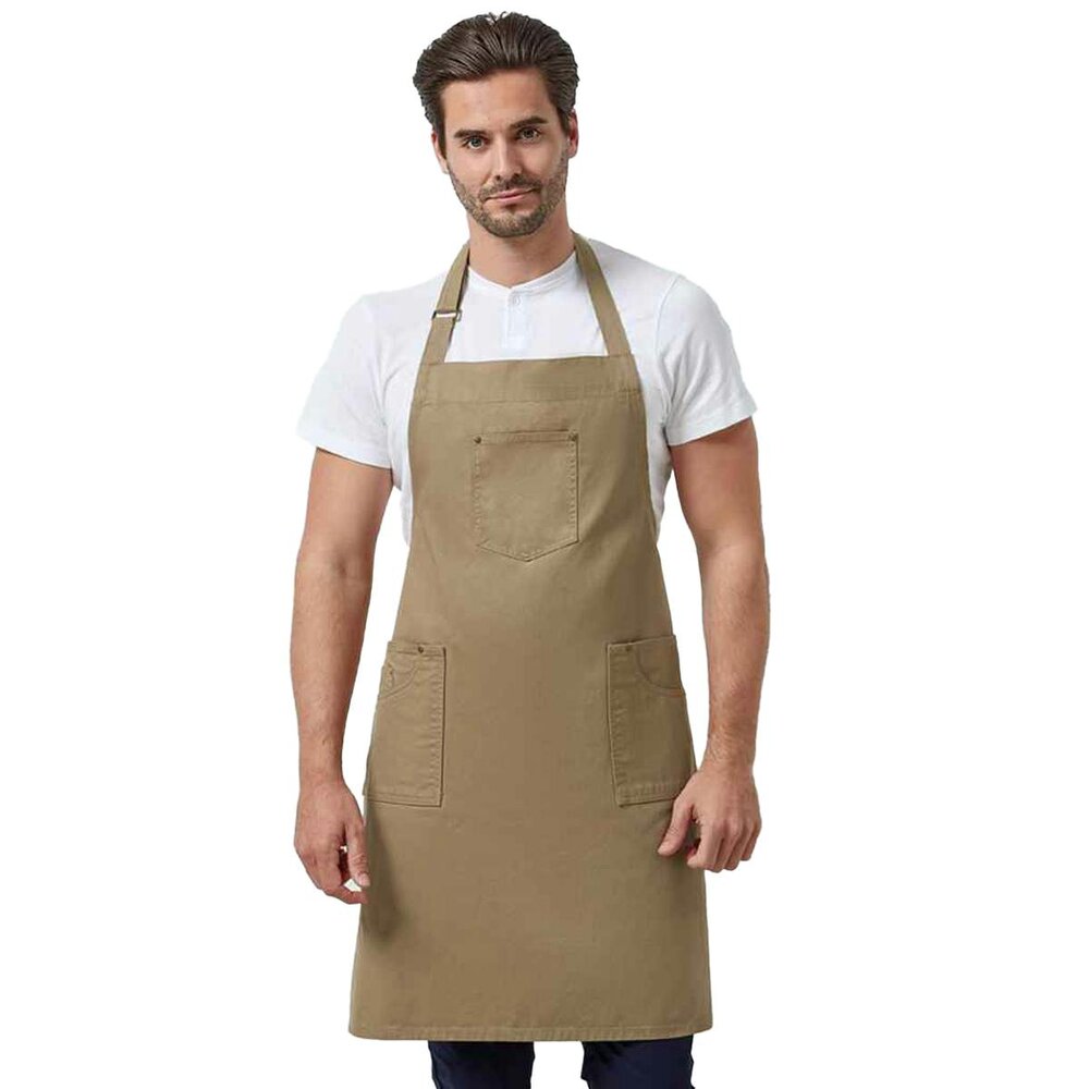 Premier Unisex Adult Twill Chino Full Apron - Khaki