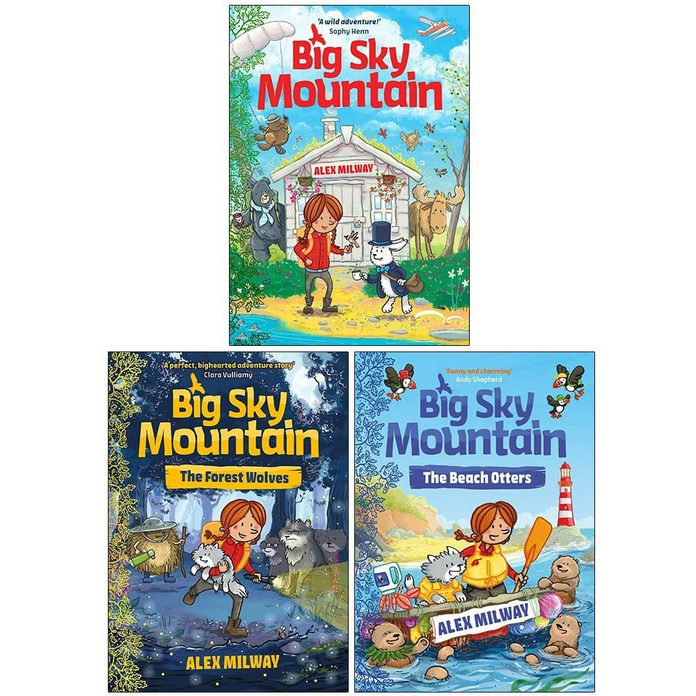 Big Sky Mountain 3 Book Set by Alex Milway Big Sky Mountain, The Forest Wolves & The Beach Otters