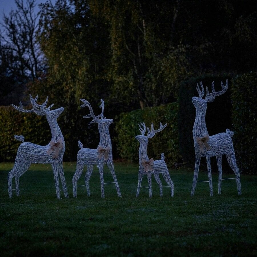 Garden Greatness Silver Glittering Illuminated Reindeer Figure