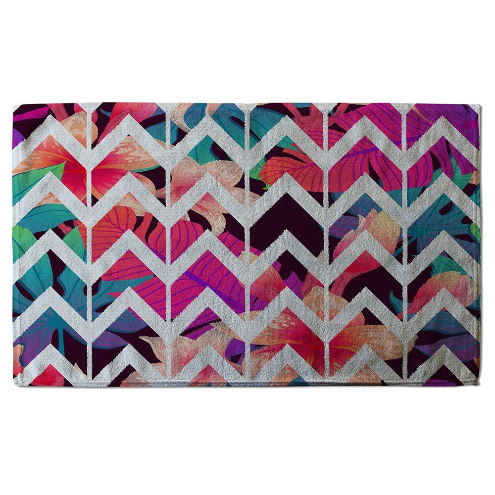 Benjamin Tate Design Tropical Geometric Zig Zags (Bath Towel)