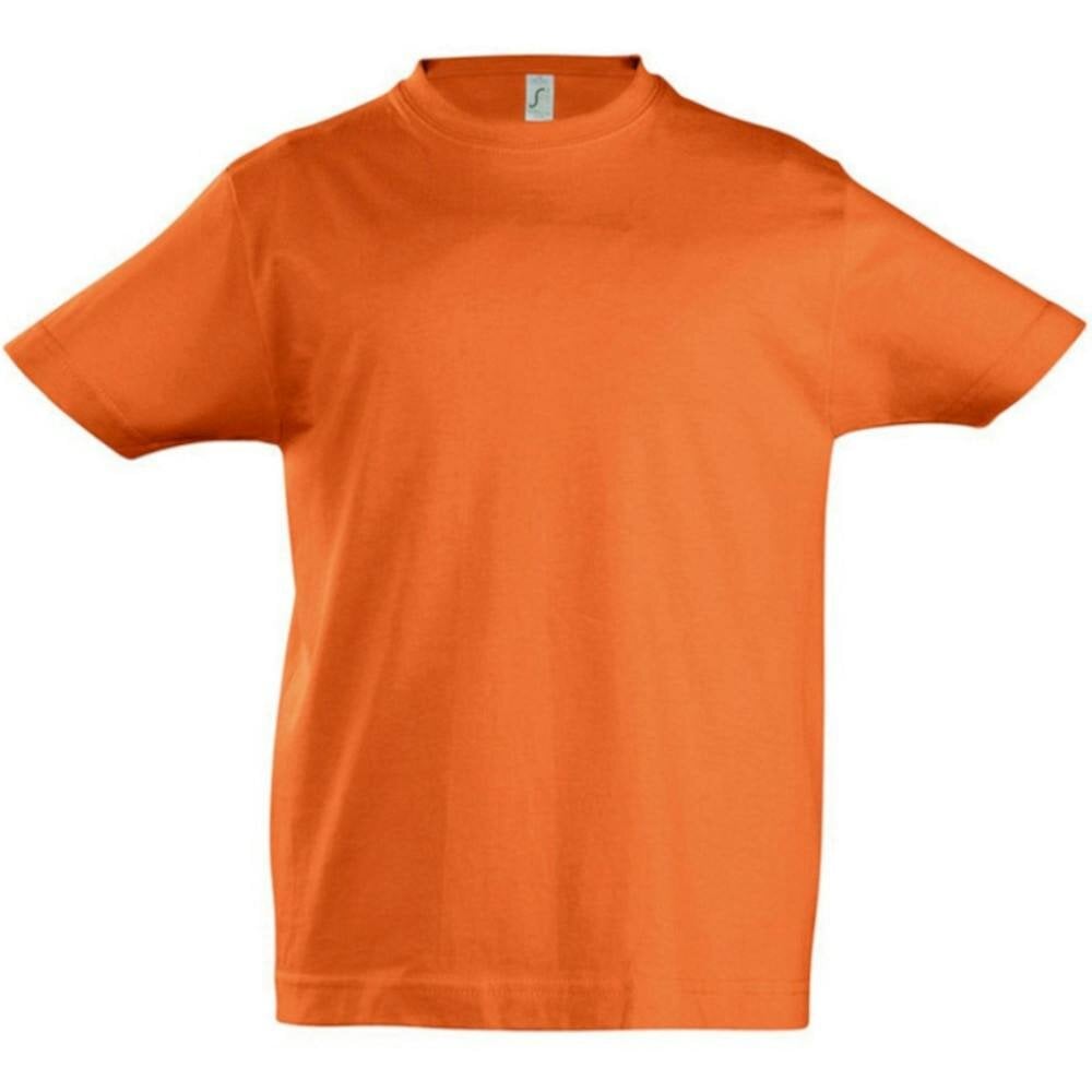 SOLS Kids Unisex Imperial Heavy Cotton Short Sleeve T-Shirt - Orange - Orange - 100% Cotton