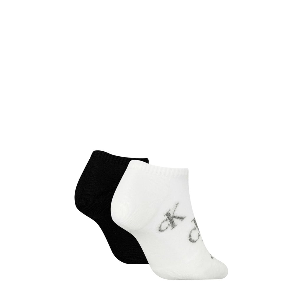 Calvin Klein 2 Pack Trainer Womens Ankle Socks White/Black