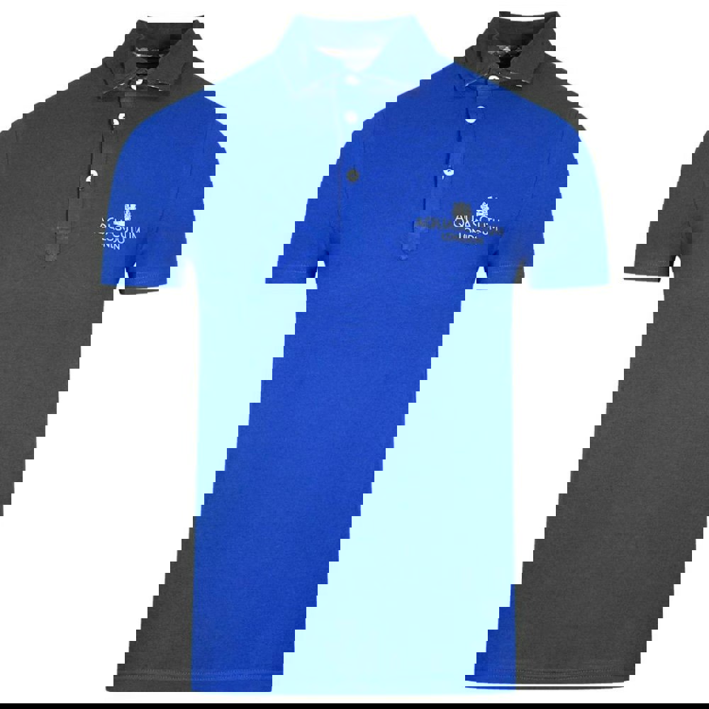 Aquascutum London Bold Logo Polo Shirt - Blue