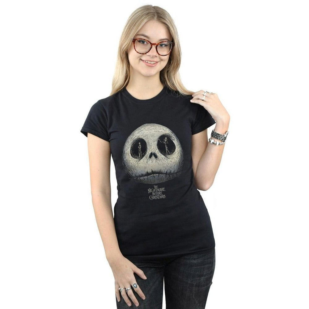 Disney Womens/Ladies Nightmare Before Christmas Jack´s Eyes Cotton T-Shirt - Black