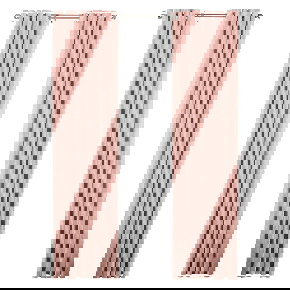 Riva Home Atlantic Eyelet Ringtop Curtains - Blush Pink