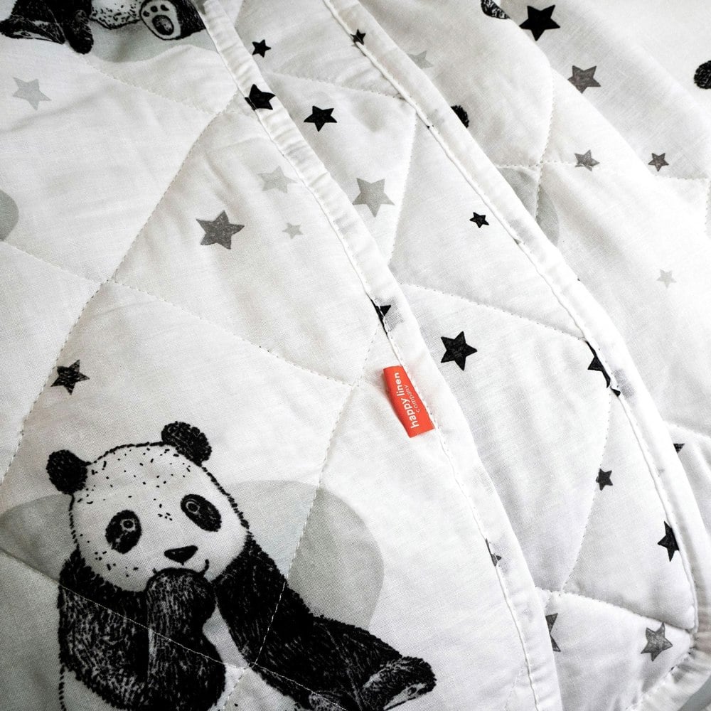 Sleepy Panda Quilted Throw Throw - Happy Linen Company