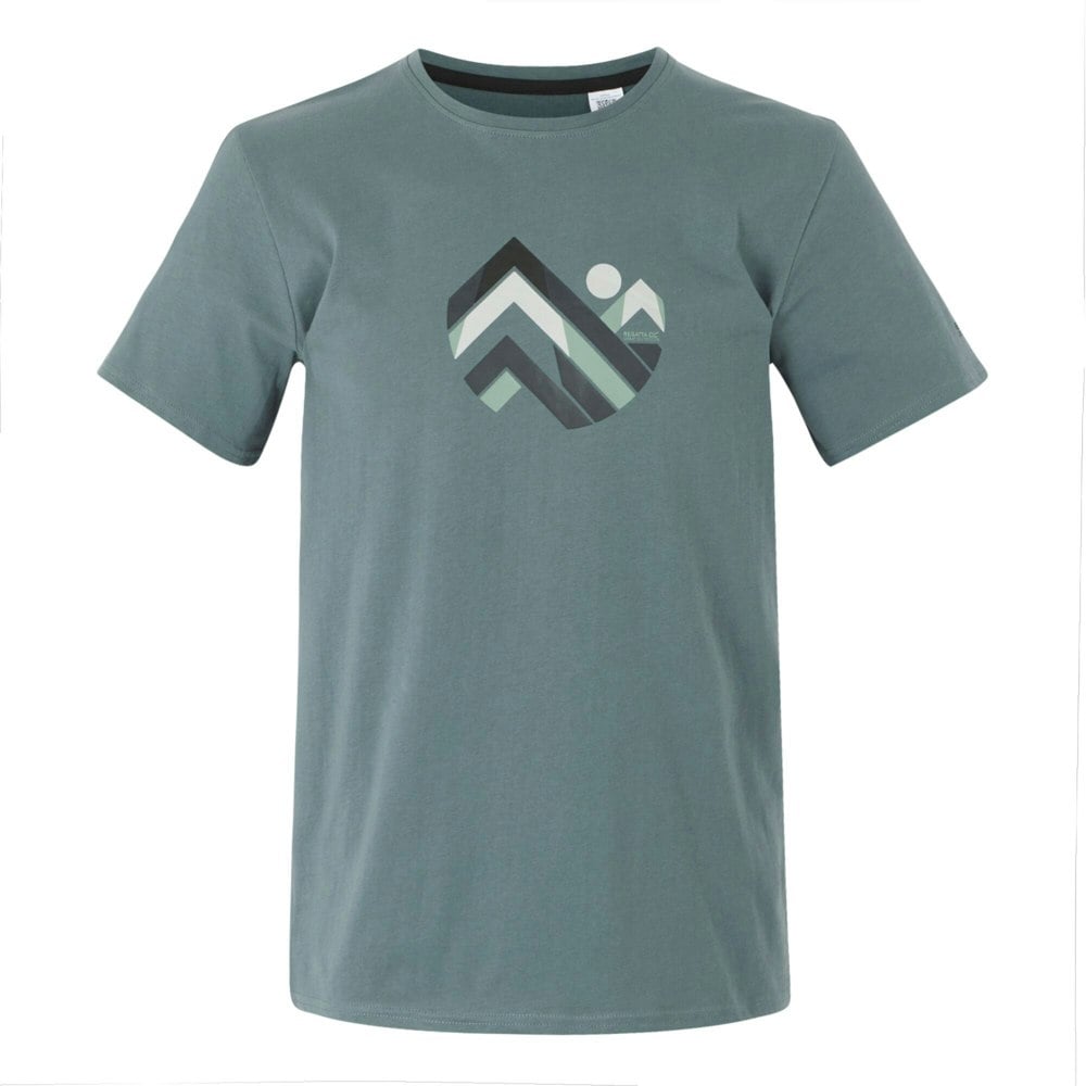 Regatta Mens Breezed V Mountain Peaks T-Shirt - Stormy Weather
