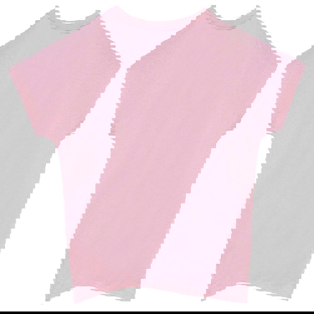 Minecraft Girls Cat Twisted Knot Front T-Shirt - Pink/White