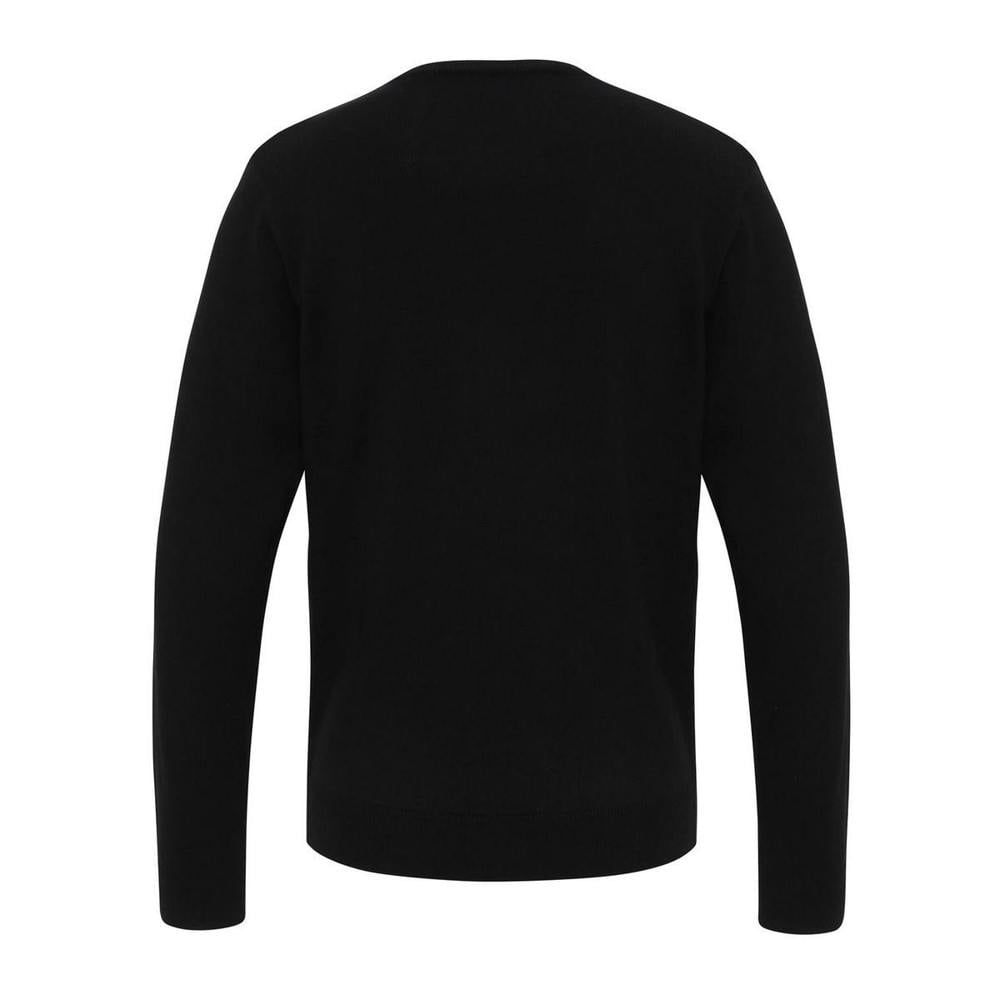 Premier Mens Essential Acrylic V Neck Sweatshirt - Black