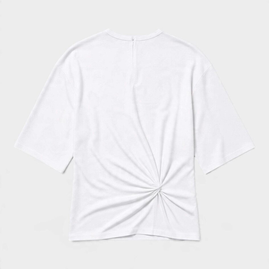 Christopher Esber Dry Jersey Side Cowl Waist T-Shirt White