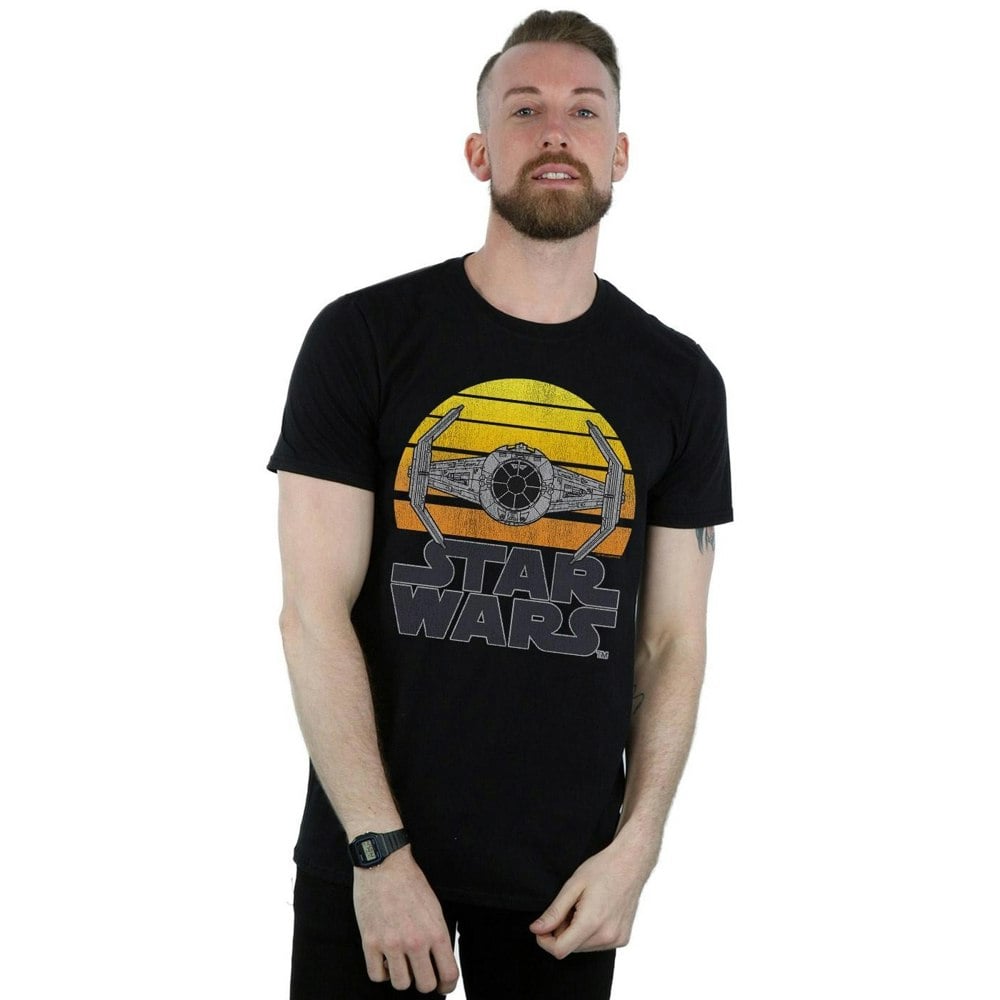 Star Wars Mens Sunset TIE Fighter T-Shirt - Black