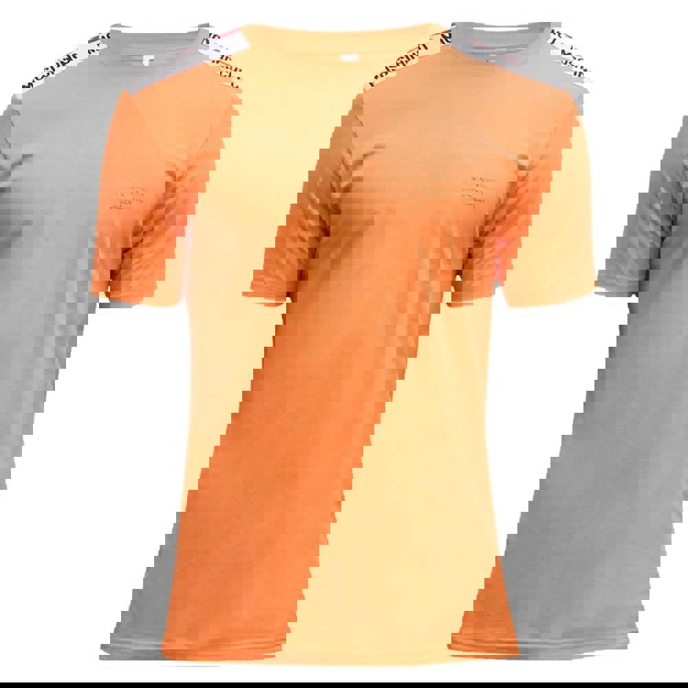 Moschino Taped Shoulders Brand Logo Orange T-Shirt XS
