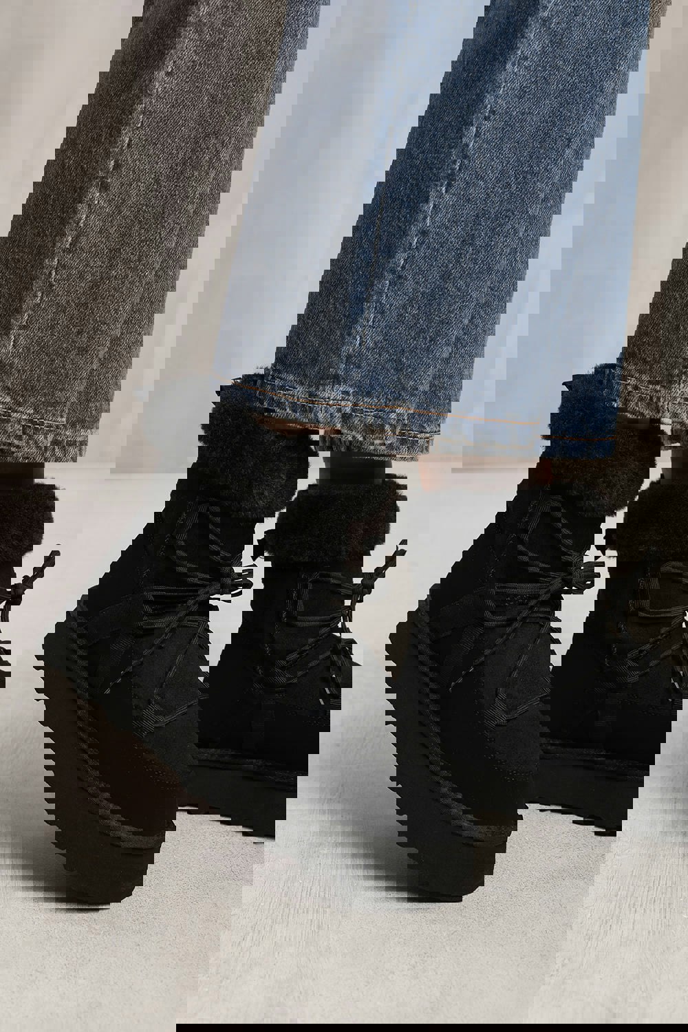 Where's That From Eden Ankle Boot With Faux Fur Lining in Black