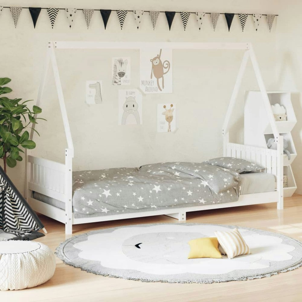 Berkfield Kids Bed Frame White 80x200 cm Solid Wood Pine
