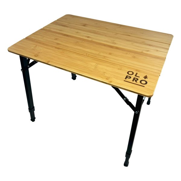 The OLPRO Bamboo Camping Table pictured on a white background.