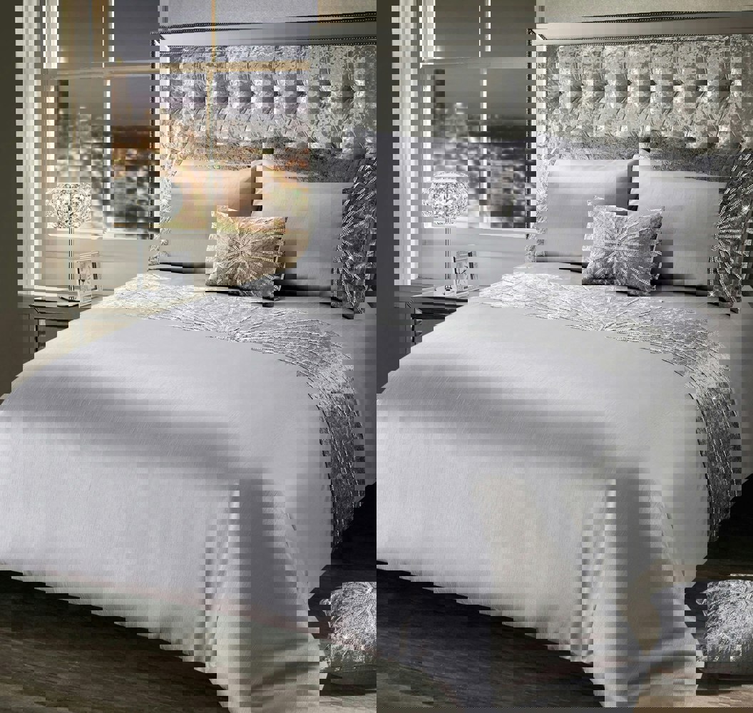 Intimates Diamante Starburst Crushed Velvet Duvet Cover & Pillowcase Set
