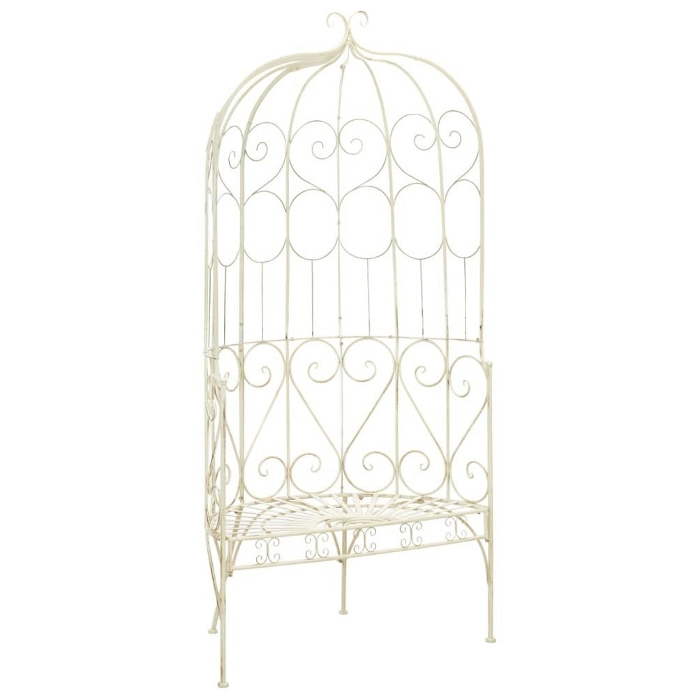 Berkfield Garden Bench 95 cm Iron Antique White
