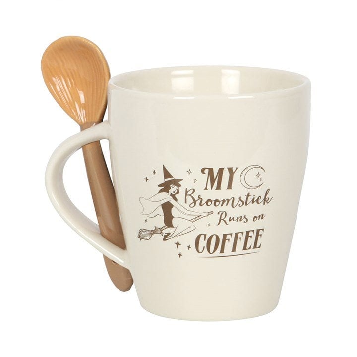 Serano My Broomstick Runs on Coffee Mug and Spoon Set