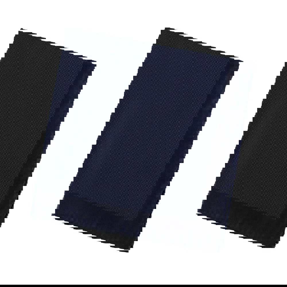 Alexander McQueen woven silk pocket square pochette in navy blue