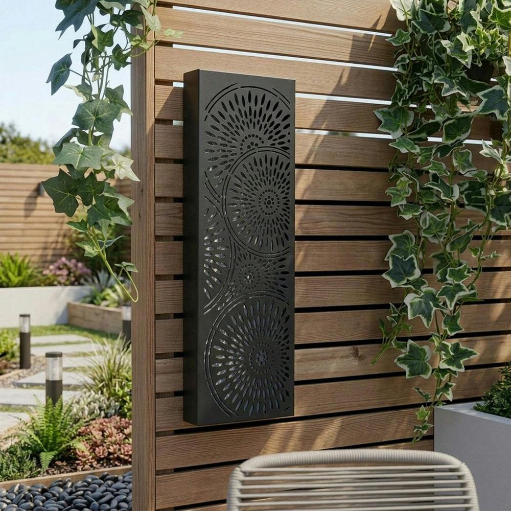 Garden Greatness Lunaria Circle Solar Wall Panel Light