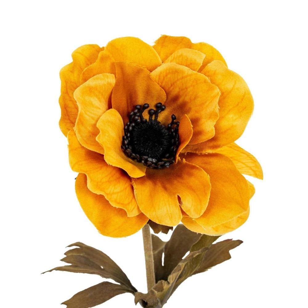 Wyld Haus Set of 3 Artificial Flowers Yellow Anemone Stems