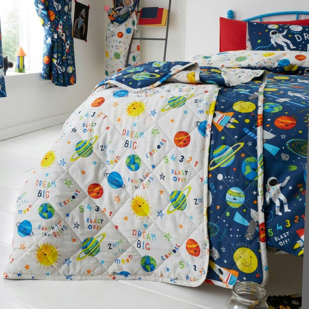 Space Explorer Quilted Throw Throw - Happy Linen Company