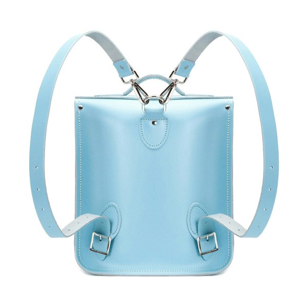 Pastel Baby Blue Leather City Backpack - Backpack - Zatchels