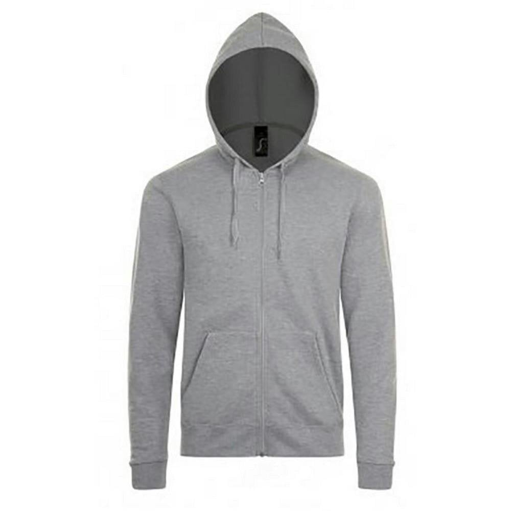 SOLS Mens Stone Zip Up Plain Hoodie - Grey Marl - Grey Marl - 50% Cotton/50% Polyester