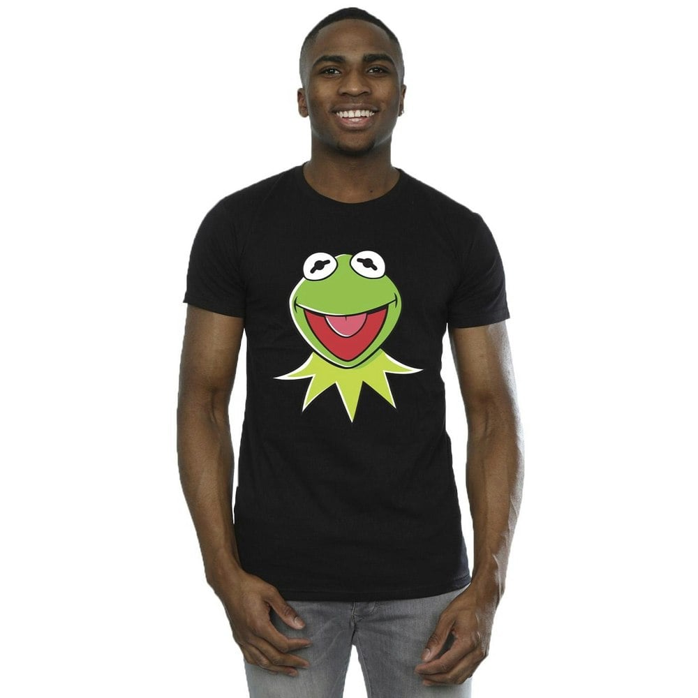 Disney Mens Muppets Kermit Head T-Shirt - Black